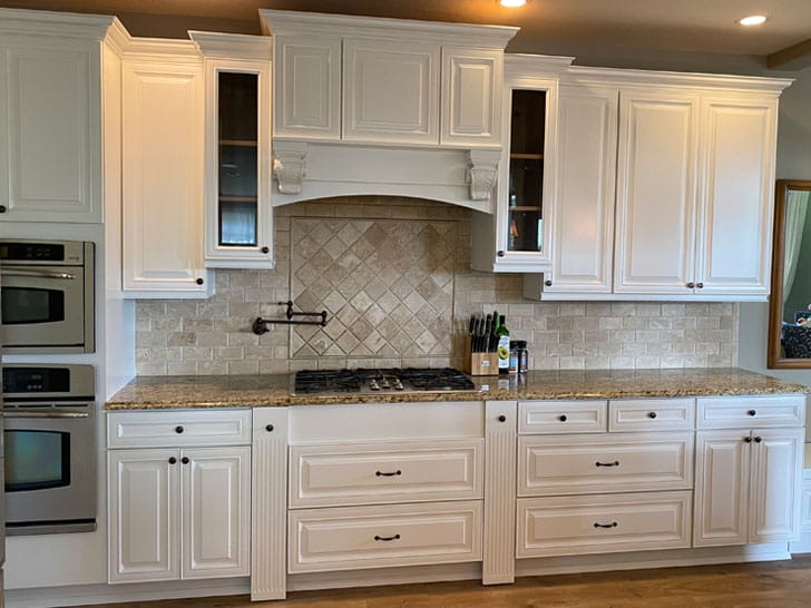 Professionally painted white kitchen cabinets - Albany