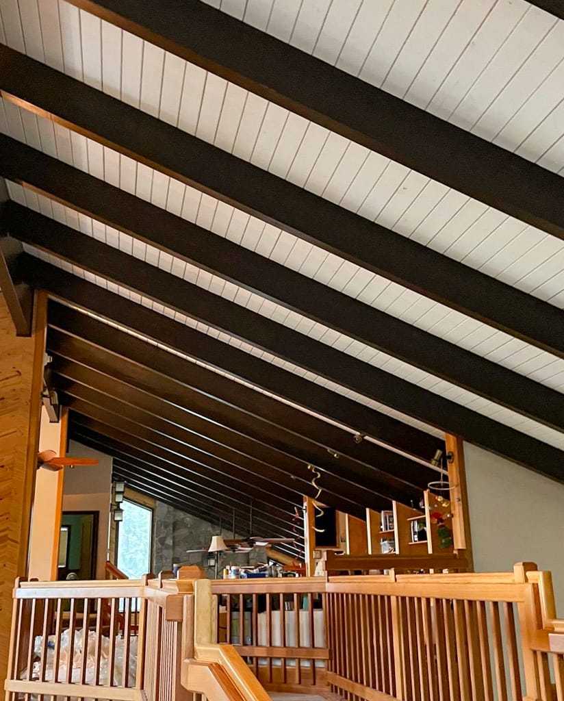 interior ceiling of house with fresh, professional painting in white color